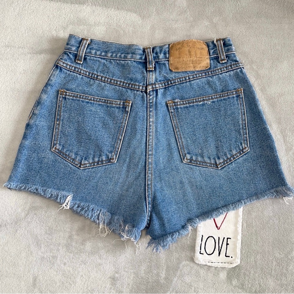 Vintage Anchor blue ultra high rise frayed jean short sz 13
